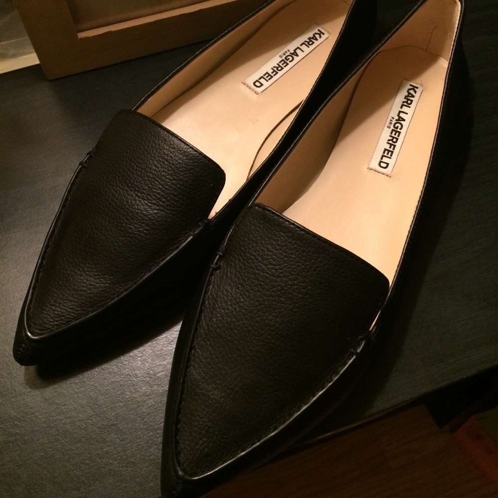 Karl Lagerfeld Destine Flats Loafers Black Leather